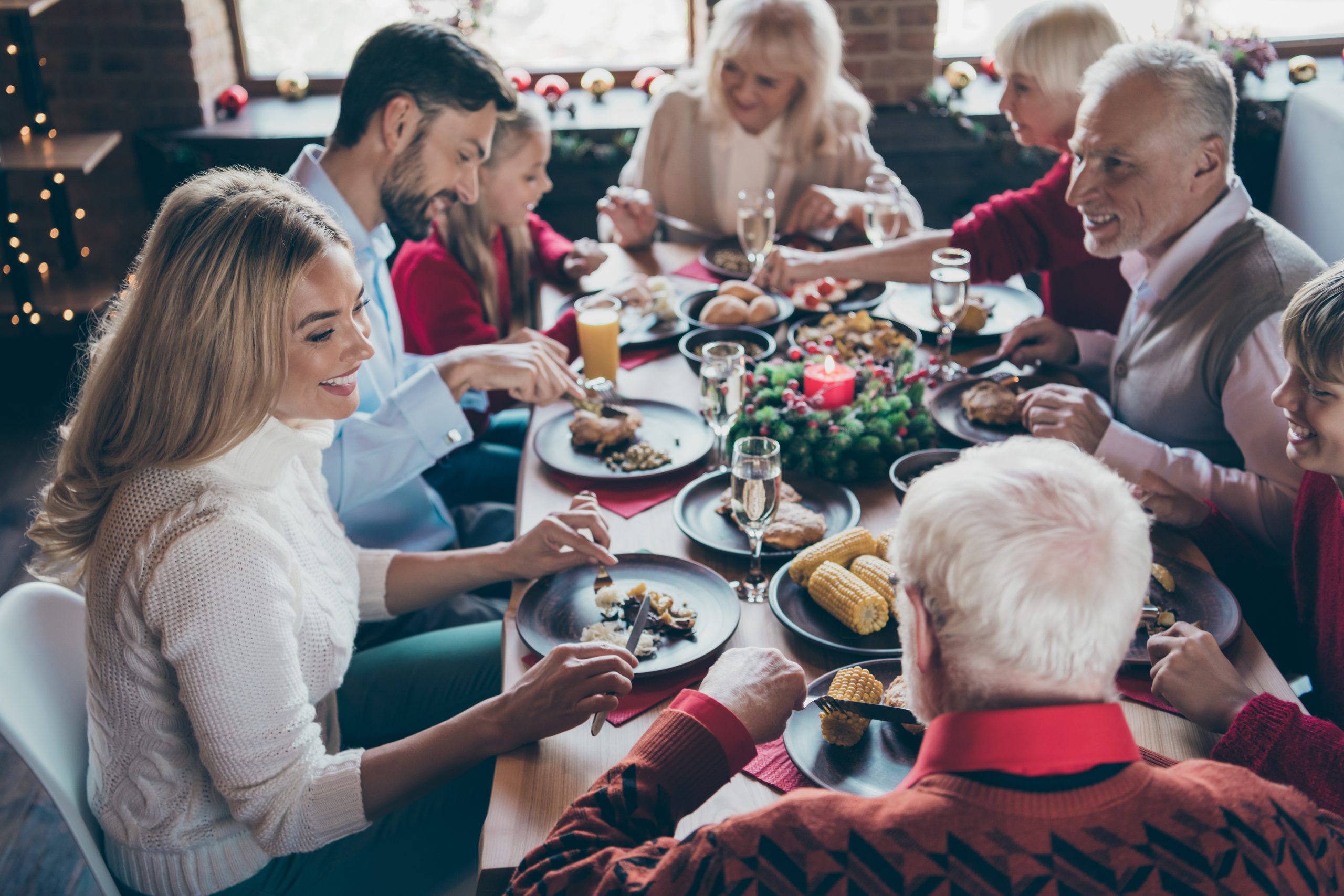 family eating together