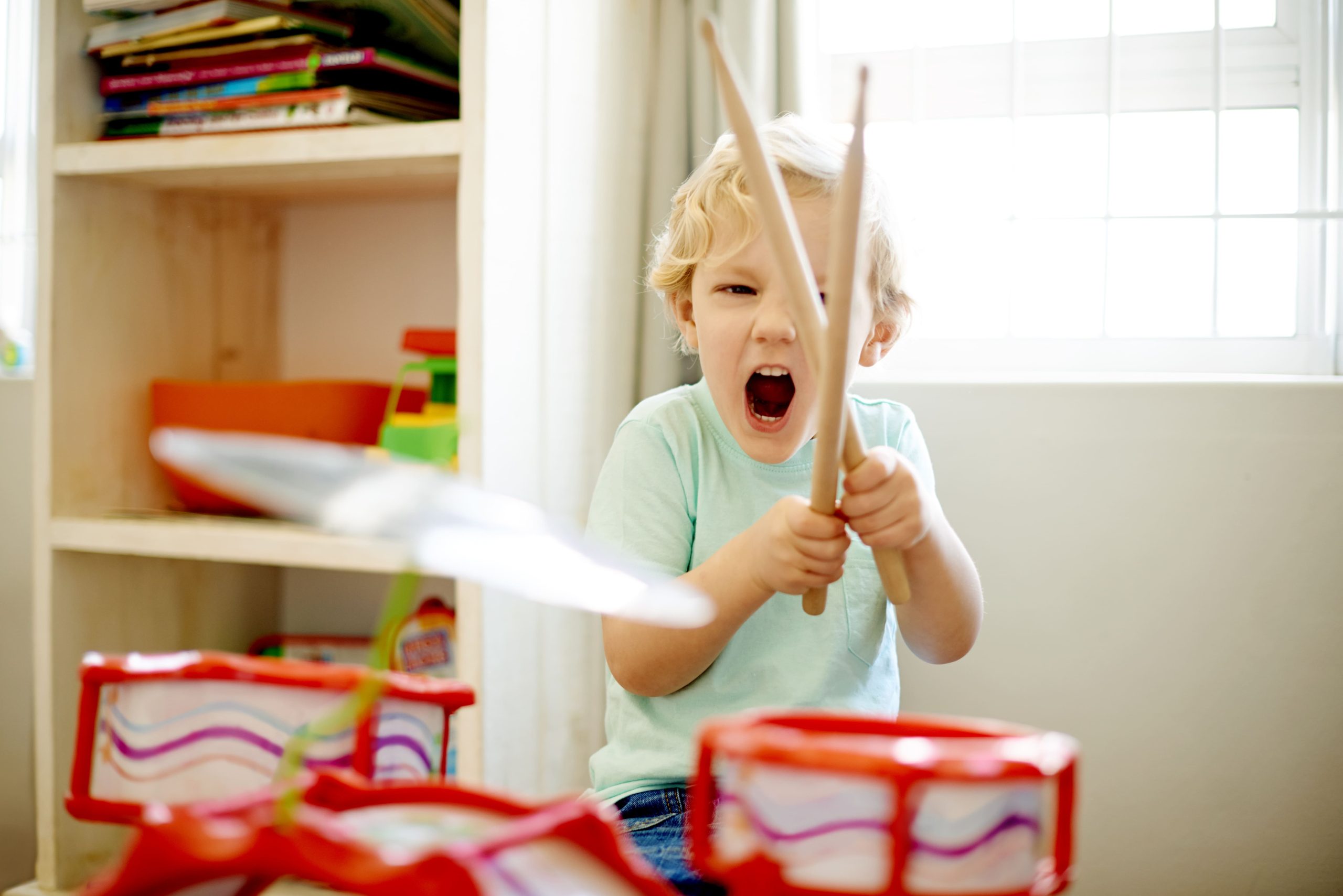 child playing drums